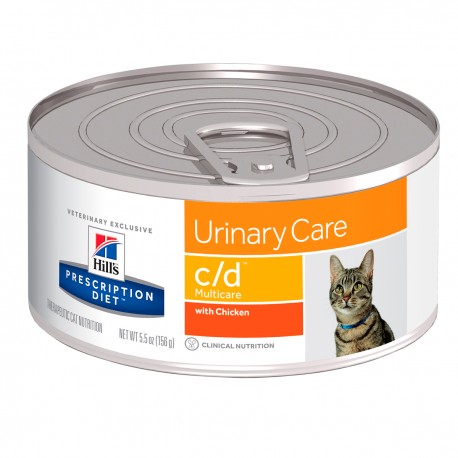 Alimento Hill's Prescription Diet c/d Cuidado Urinario Para Gato Lata 156g