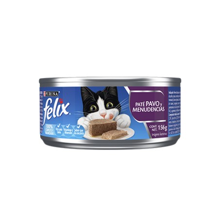 Alimento Felix Lata Paté Pavo y Menudencias 156g