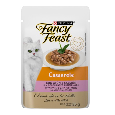 Alimento Fancy Feast Casserole Atún y Salmón 85g