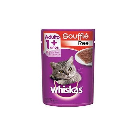 Alimento Whiskas Adulto Sobre Soufle De Res 85g