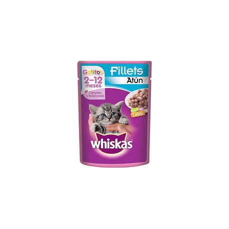 Alimento Whiskas Gatitos Sobre Filetes Atun 85g