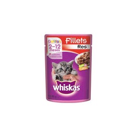 Alimento Whiskas Gatitos Sobre Filetes Res 85g