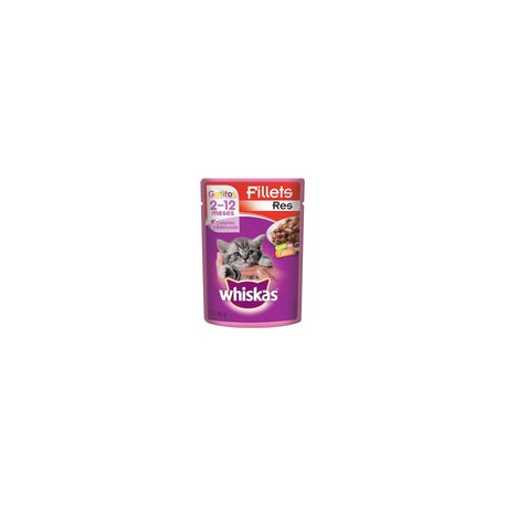 Alimento Whiskas Gatitos Sobre Filetes Res 85g