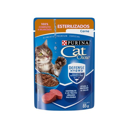 Alimento Cat Chow Para Gato Esterilizado Sabor Carne Sobre 85g