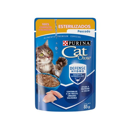 Alimento Cat Chow Para Gato Esterilizado Sabor Pescado Sobre 85g