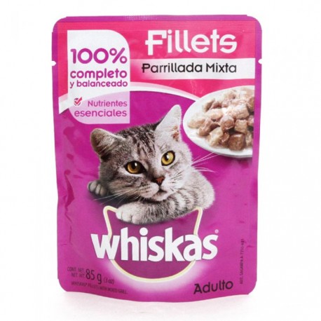 Alimento Whiskas Adulto Sobre Filetes Parrillada Mixta  85g