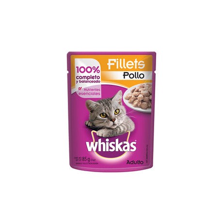 Alimento Whiskas Adulto Sobre Filetes Pollo 85g