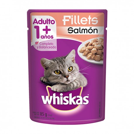 Alimento Whiskas Adulto Sobre Filetes Salmón 85g