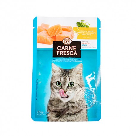 Alimento Carne Fresca Salmón y Atún Sobre Para Gato 85g