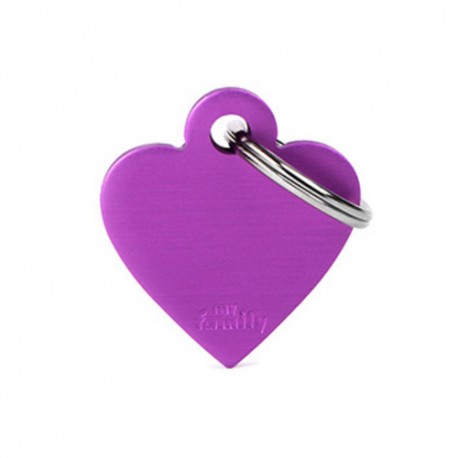 Placa Corazón Morado Para Mascota