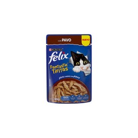 Alimento Fantastic Tiritas con Pavo Para Gato Sobre 85g