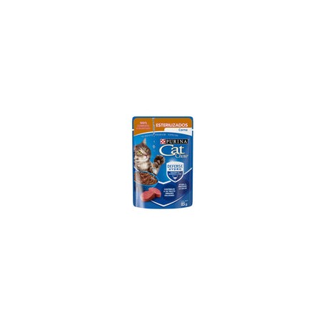 Alimento Cat Chow Para Gato Esterilizado Sabor Carne Sobre 85g